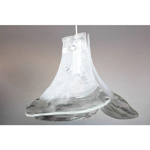 Vintage Clear Ice Glass Pendant Lamp by J. T. Kalmar for Kalmar, 1960s For Sale - Image 10 of 18