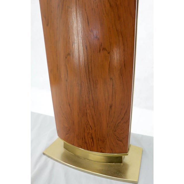 Wood Brass and Rosewood Boat Shape Base Table Lamp For Sale - Image 7 of 10