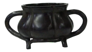 Chinese Oriental Bronze Metal Incense Burner Accent