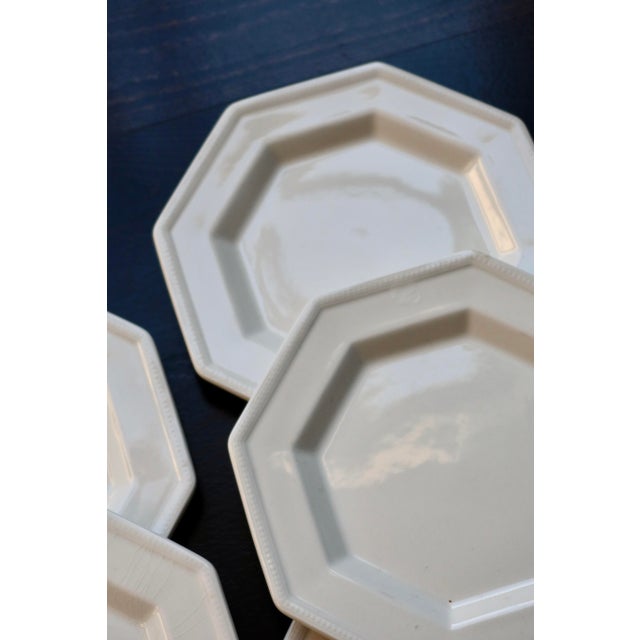 Vintage Octagonal Beaded Dessert Plates from Johnson Brothers, 1980s, Set of 6 For Sale - Image 3 of 8