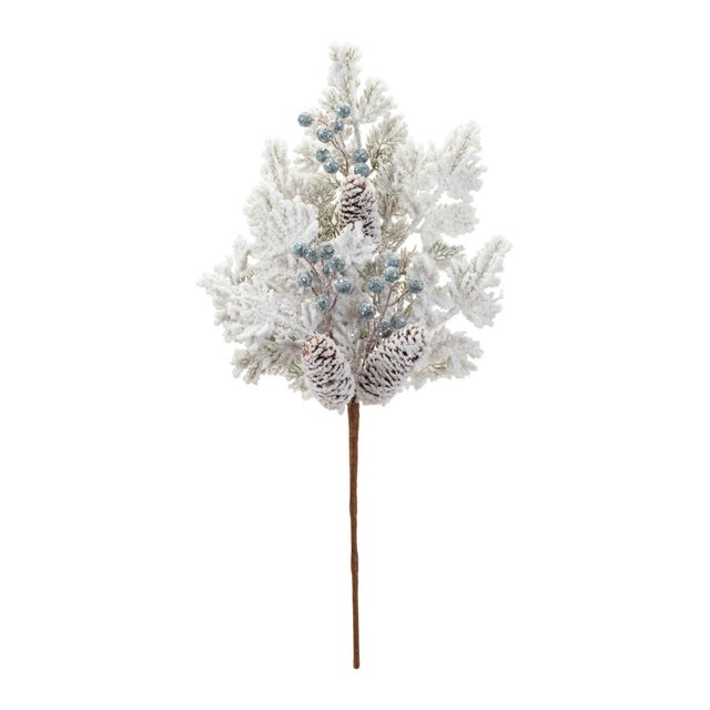 Create a winter wonderland in your home with this elegant Flocked Pine Berry Spray. Featuring lush pine branches dusted...