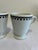 Mid-Century Modern Vintage Sterling Vitrified China Black Rimmed Pedestal Mugs, Set of 2, Restaurant Ware For Sale - Image 3 of 12