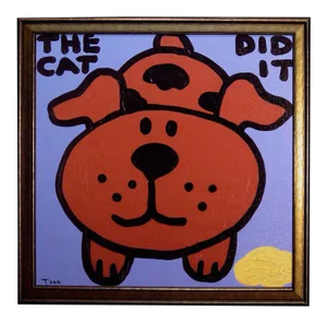 Pop Art Todd Goldman "The Cat Did It" Signed Art Giclee on Canvas