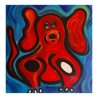 Gaston — Abstract Expressionist Painting, Acrylic on Canvas, 36 × 36 In, Square Format For Sale