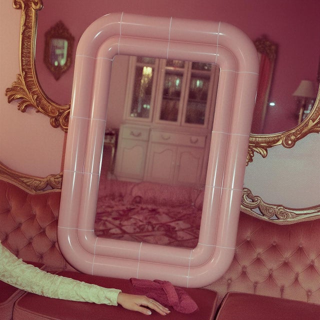 Not Yet Made - Made To Order Portalito Mirror in Blush Pink by Tilecito For Sale - Image 5 of 7