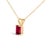 Contemporary 14K Yellow Gold 6x4MM Emerald Cut Red Ruby Solitaire Pendant Necklace For Sale - Image 3 of 5
