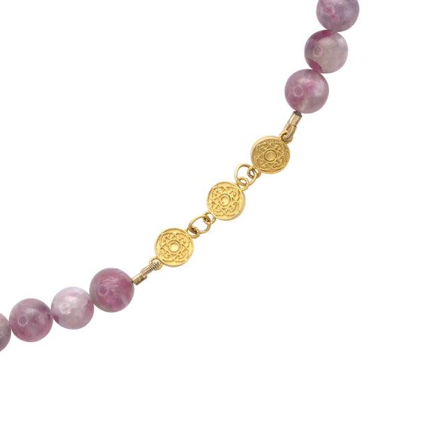 Modern Pink Tourmaline Half-Moon Necklace For Sale - Image 3 of 10