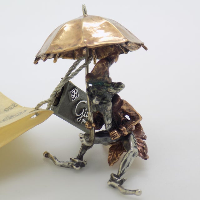 Vintage Italian Handmade Sterling Silver 925 & Copper Goblin Figurine from Giulia Preziosi, 1970s For Sale - Image 3 of 13