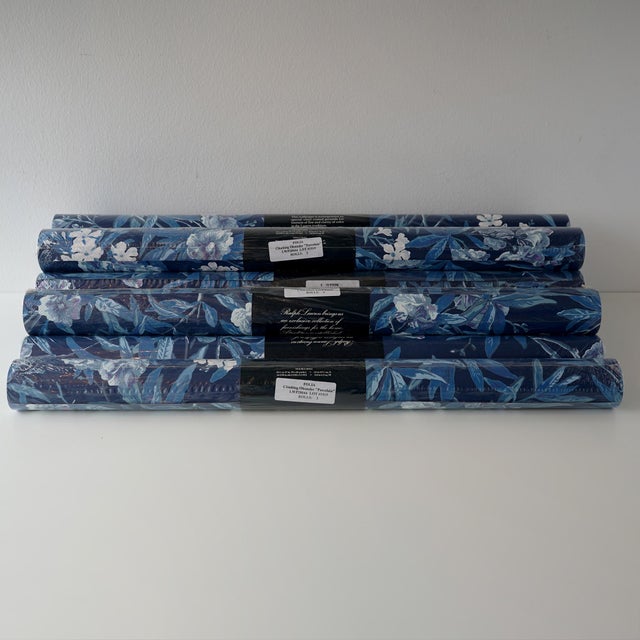 Late 20th Century Deadstock Ralph Lauren Vinyl Wallpaper- Climbing Oleander in Porcelain-12 Rolls For Sale - Image 10 of 13