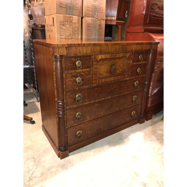 Mid 1800s English Mahogany Gents Chest With Ring Pulls For Sale - Image 11 of 11