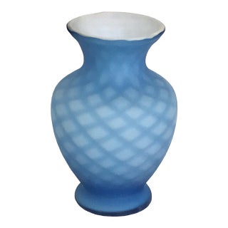 Fenton Art Glass Co. Optic Cased Satin Glass Vase 1980s For Sale