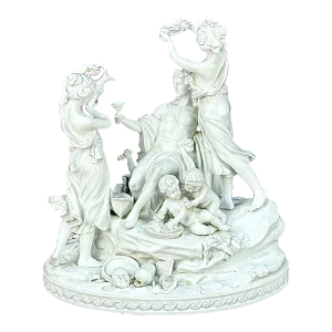 German Bisque Porcelain "Triumph of Bacchus" Sculpture