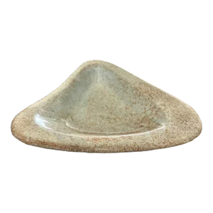 Midcentury Nancy Wickham Boyd Biomorphic Triangular Stoneware Pottery Bowl