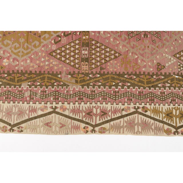 1960s Mid 20th Century Oversize Handwoven Kilim Rug For Sale - Image 5 of 10