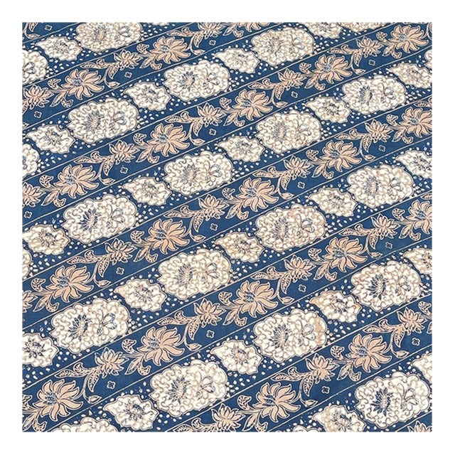 Early 20th Century African Floral Cotton Fabric 92x40Inch MATTER COLLECTION For Sale