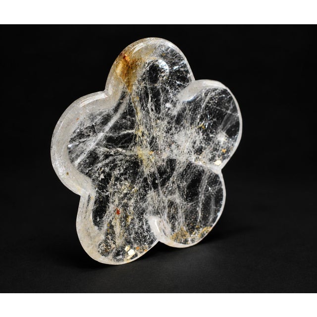 Clear Rock Crystal Peach Blossom Japanese Artisan Hand Crafted For Sale - Image 9 of 10