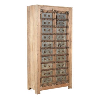 Armoire Constructed From Antique Indian Teakwood and Iron Doors and Reclaimed Wood For Sale
