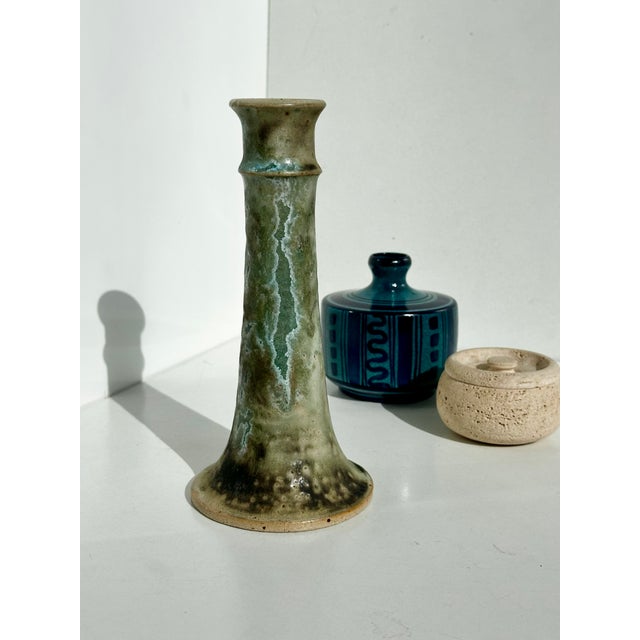 Studio Ceramic Candlestick with Organic Glaze, Denmark, 1970s For Sale - Image 14 of 15