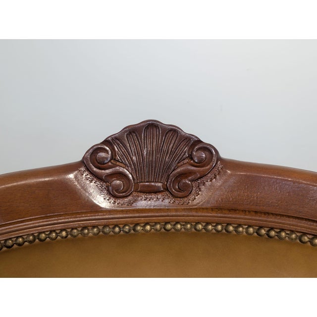 1960s Chippendale Leather Armchair, 1960s For Sale - Image 5 of 18