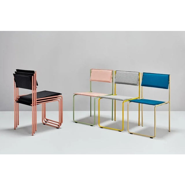 Metal Set of Trampolín Chairs in Black & Copper by Pepe Albargues For Sale - Image 7 of 8