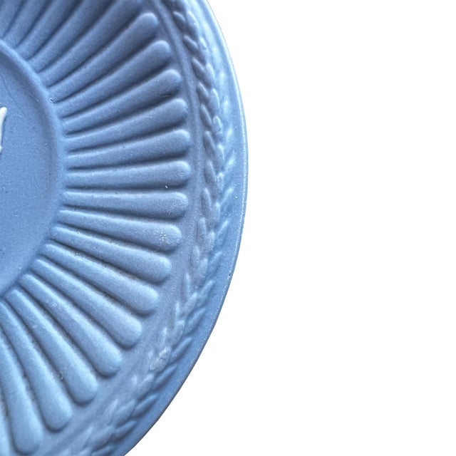 Mid 20th Century Wedgwood Blue Jasperware Small Cupid Dish With Classical Figural Relief For Sale - Image 9 of 9