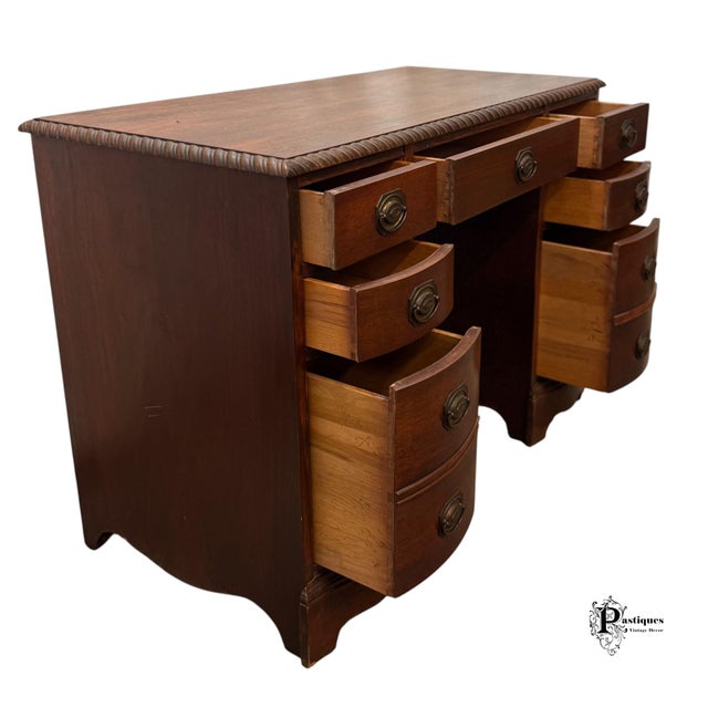 Wood Vintage Georgian Style Mahogany Desk For Sale - Image 7 of 10