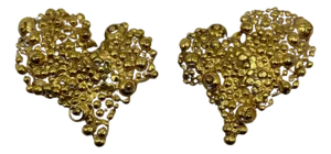 Christian Lacroix Heart Shaped Gold Toned Clip-on Earrings