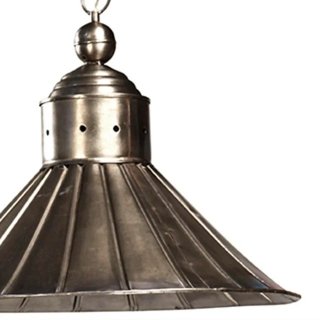 Farmhouse Vintage Nickel Farm Pendant Light For Sale - Image 3 of 4