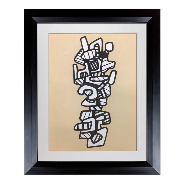 Abstract Jean Dubuffet Lithograph Vacuum Forms For Sale