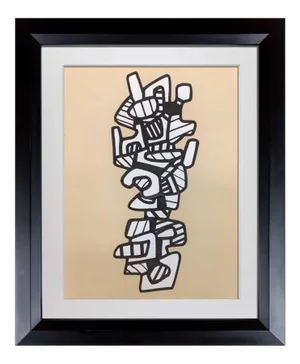 Abstract Jean Dubuffet Lithograph Vacuum Forms