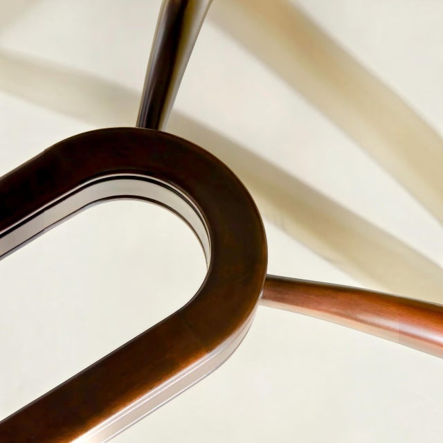 Brown Sculptural Stained Walnut and Glass Coffee Table by Michael Maximo For Sale - Image 8 of 11