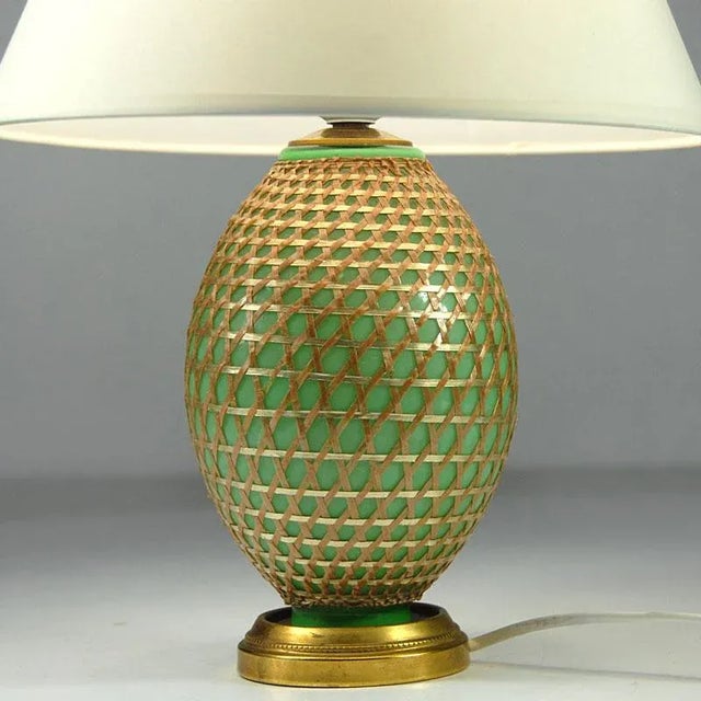 Mid-Century Modern French Glass Table Lamp, 1950s For Sale - Image 3 of 10