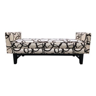 Classic Off-White and Black Bench/Settee For Sale