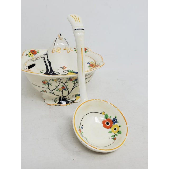1930s Vintage 1930s Woods Ivory Ware Sauce or Gravy Bowl With Ladle and Lid For Sale - Image 5 of 18