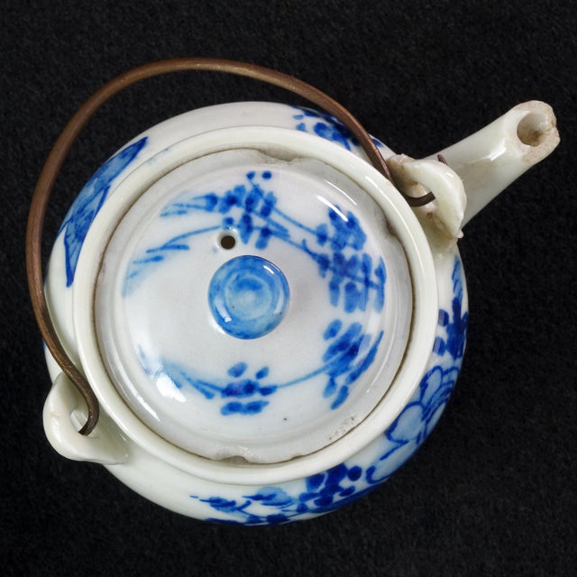 Miniature Japanese Porcelain Teapot With Bird Design Early 20th Century For Sale - Image 10 of 12