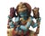 Contemporary Indian Carved and Painted Wood Krishna Statue, in a typical pose sitting upon Nandi, and playing his flute....
