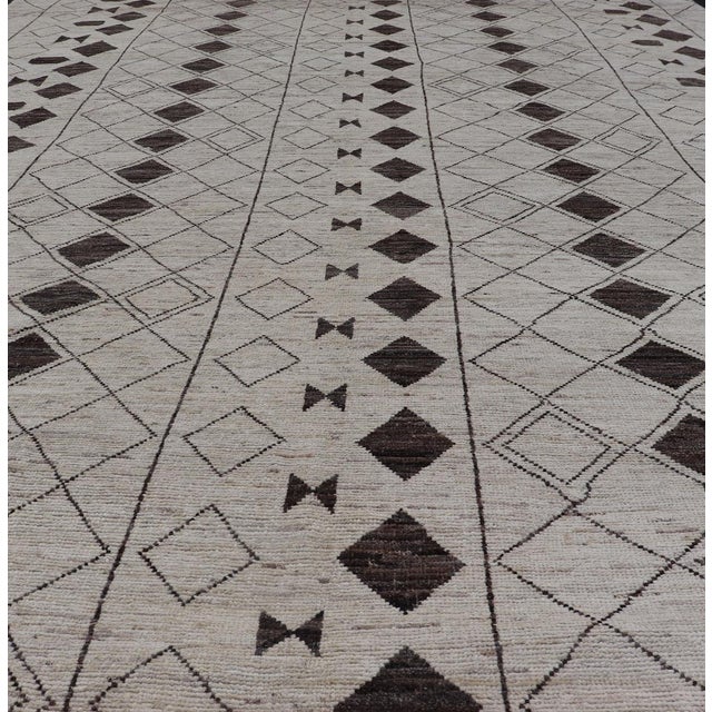 Moroccan Style Brown and Ivory Rug by Keivan Woven Arts 10'1 X 14'3 For Sale In Atlanta - Image 6 of 13