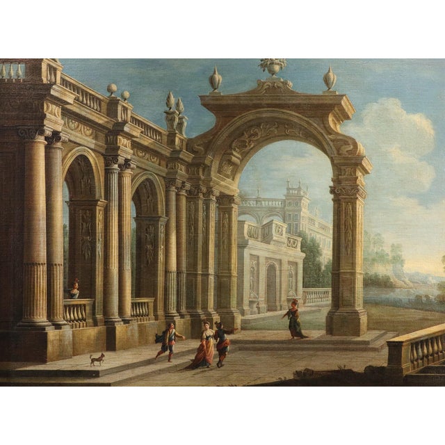 Pier francesco garola (turin 1638 - rome 1716) architectural capriccio with coastal view oil on canvas (74 x 99 cm -...