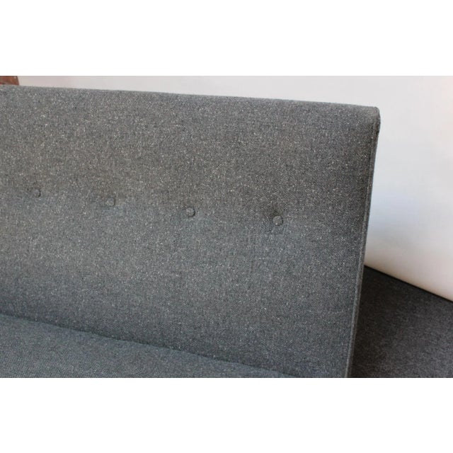 Wood Jens Risom Floating Three-Seat Armless Walnut Sofa For Sale - Image 7 of 13