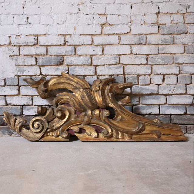 French 18th Century French Gilded Plaster Fragment For Sale - Image 3 of 3