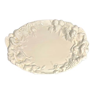 Mid 20th Century Italian Mid Century Modern Gumps Ceramic Cherub Platter For Sale