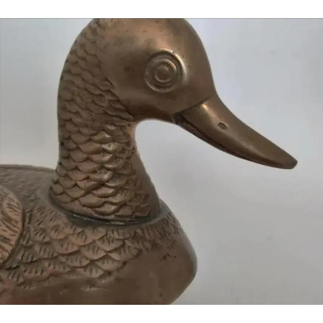 1970s 1970s Mid-Century Modern Solid Brass Mallard Duck Lidded Box For Sale - Image 5 of 13