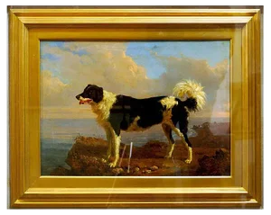 Dog - Oil on Canvas by Filippo Palizzi - Second Half of 19th Century 1950-1860