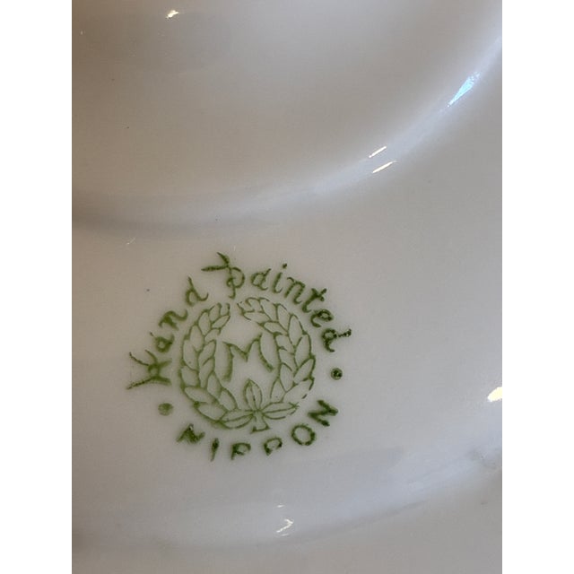 Antique Hand Painted Nippon Two-Piece Centerpiece Bowl With Footed Pedestal Base For Sale - Image 16 of 16