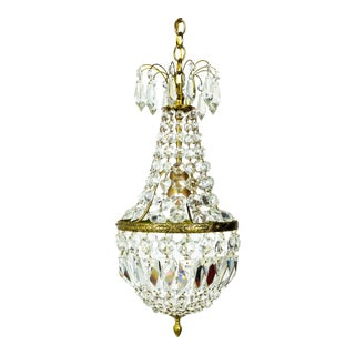 Regency Style Crystal Tent and Bag Chandelier For Sale