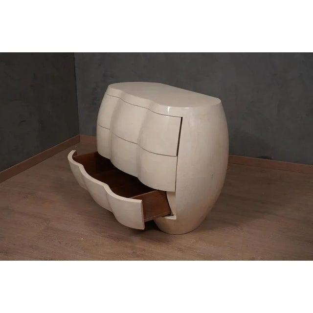 Mid-Century Italian Goatskin Wooden Commode, 1980 For Sale - Image 7 of 10