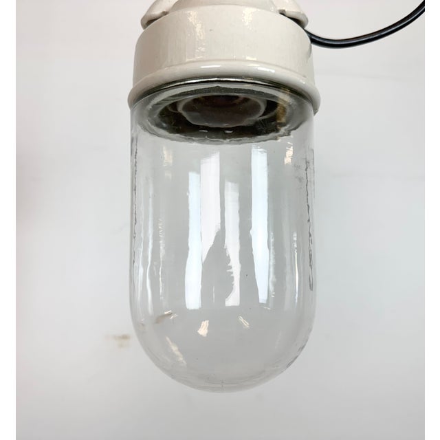 Vintage White Porcelain Pendant Light, 1970s For Sale - Image 4 of 13