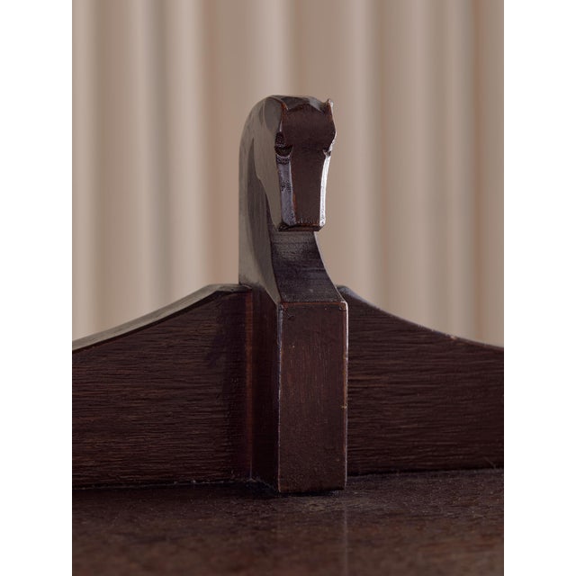 Folk Art The 1920s Antique Mahogany Chest of Drawers With Horse Carving For Sale - Image 3 of 9