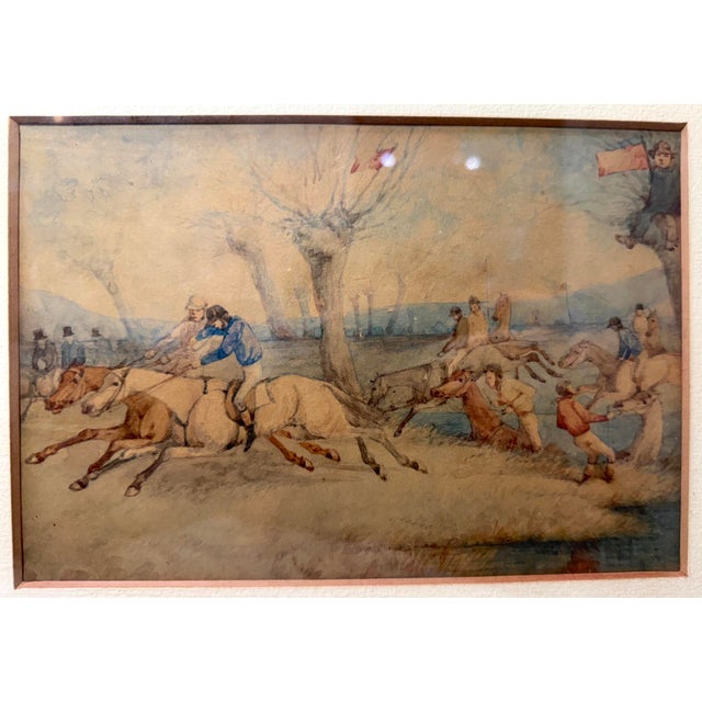 19th Century Antique 19th Century Henry Alken Men on Horseback Jockey Watercolor Painting Art For Sale - Image 5 of 13