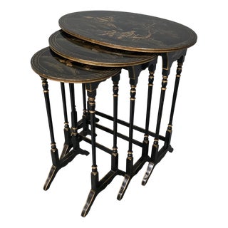 Edwardian Chinoiserie Nesting Tables, 1910, Set of 3 For Sale